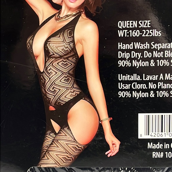 NWT Secret Valentina Womens Fishnet Geometric Bodysuit Queen Size PLUS SIZE - Picture 4 of 4